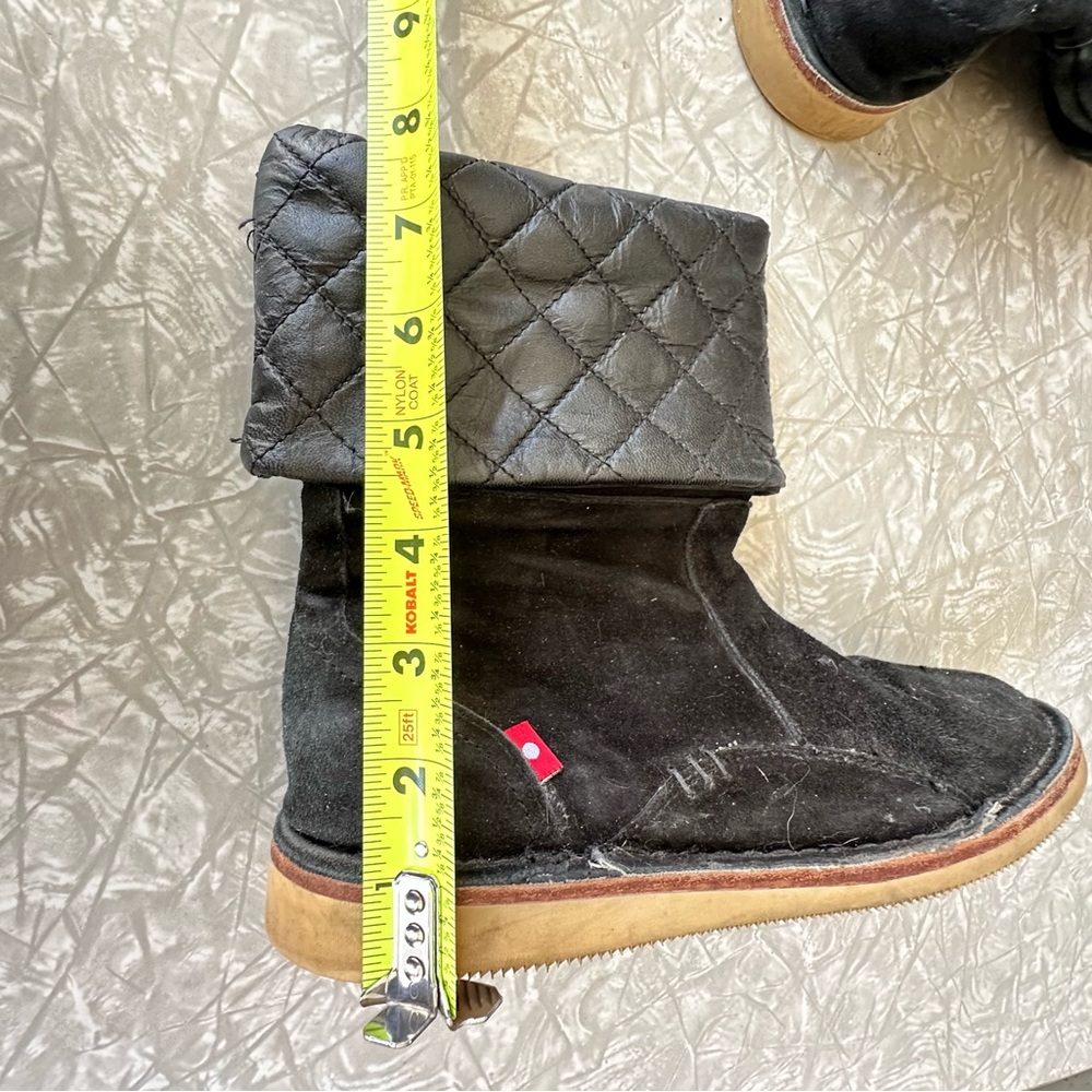 Black Quilted Moccasin Boots